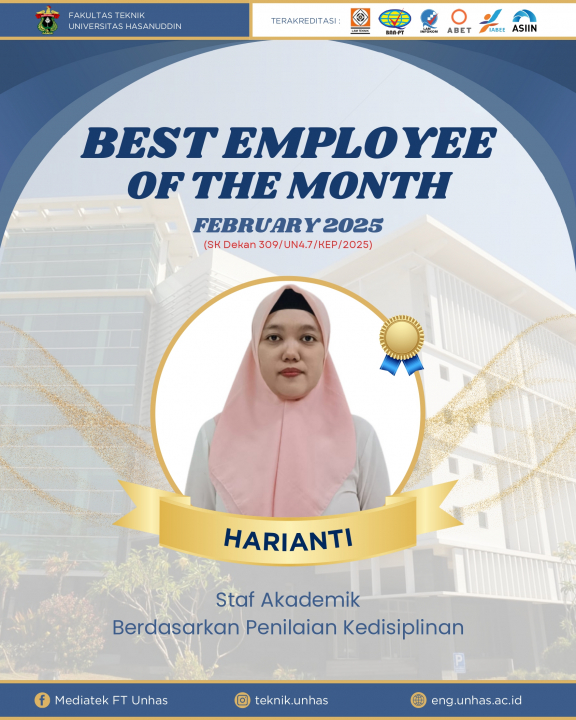 Fakultas Teknik UNHAS Pilih Best Employee of the Month Periode Februari 2025
