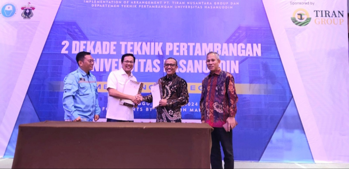 To Celebrate Two Decades of Mining Engineering, the Hasanuddin University School of Engineering Establishes a Partnership with PT Tiran.