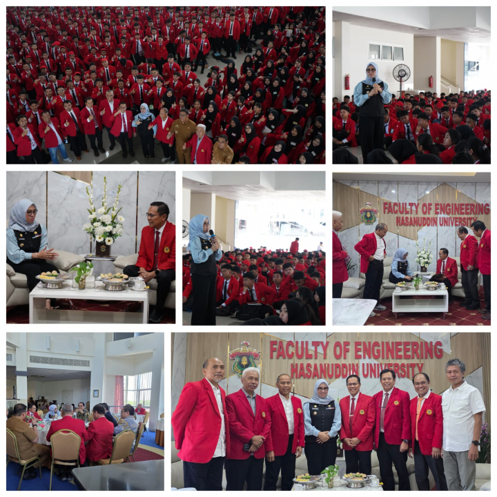 Gowa Regent Hj. Sitti Husniah Talenrang Motivates 1,618 New Students at the Unhas Faculty of Engineering and Discusses Plans for a Strategic Partnership
