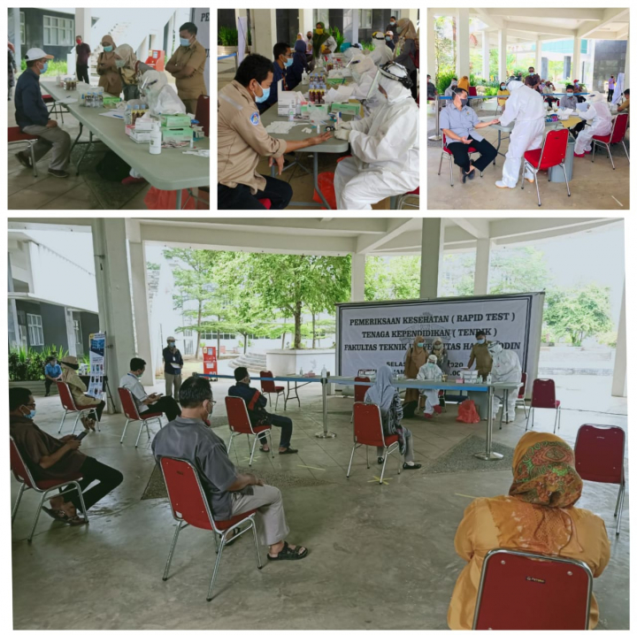 Universitas Hasanuddin dan Dinas Kesehatan Kota Makassar Menggelar Rapid Test Untuk Semua Tendik Di Lingkungan Universitas Hasanuddin